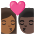 Эмодзи 👩🏾‍❤️‍💋‍👨🏿 Google