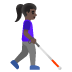 Эмодзи 👩🏿‍🦯‍➡️ Google