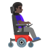 Эмодзи 👩🏿‍🦼‍➡️ Google