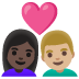 Эмодзи 👩🏿‍❤️‍👨🏼 Google