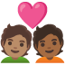 Эмодзи 🧑🏽‍❤️‍🧑🏾 Google