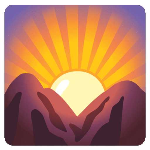 sunrise over mountains animated