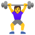 woman lifting weights emoji on Google