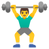 man lifting weights emoji on Google