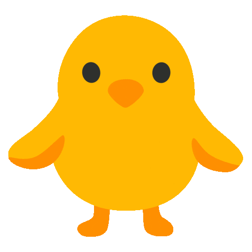 front-facing baby chick animated