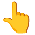 Backhand Index Pointing Up emoji on Google
