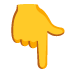Backhand Index Pointing Down emoji on Google