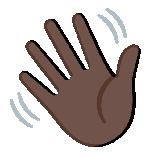Waving Hand: Dark Skin Tone Noto Animated emoji