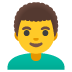 man curly hair emoji on Google
