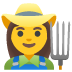 woman farmer emoji on Google