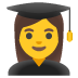 woman student emoji on Google