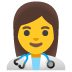 woman health worker emoji on Google
