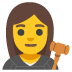 woman judge emoji on Google