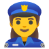 woman police officer emoji on Google