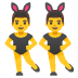 men with bunny ears emoji on Google