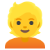 Person: Blond Hair emoji on Google