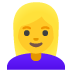 woman blond hair emoji on Google