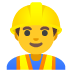 man construction worker emoji on Google