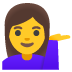 woman tipping hand emoji on Google