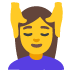 woman getting massage emoji on Google