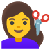 woman getting haircut emoji on Google