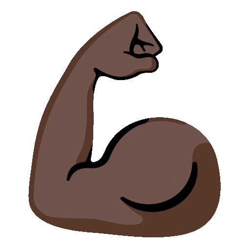 Flexed Biceps: Dark Skin Tone Noto Animated emoji