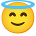 Smiling Face with Halo emoji on Google