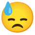 Downcast Face with Sweat emoji on Google