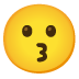 Kissing Face emoji on Google