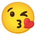 Face Blowing a Kiss emoji on Google