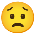 Worried Face emoji on Google