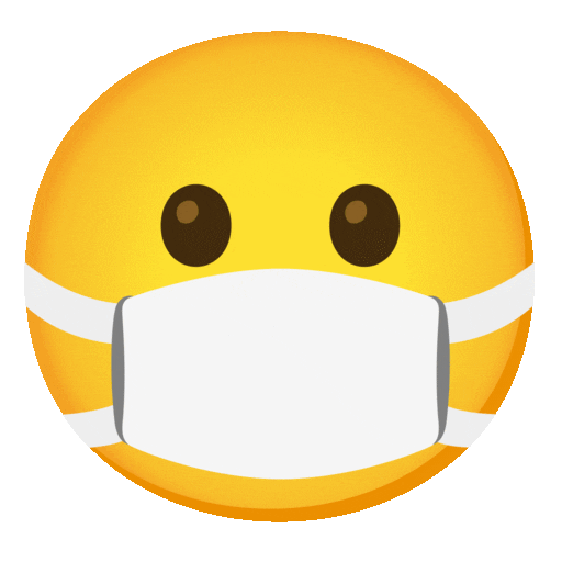 face with medical mask animated
