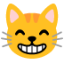 Grinning Cat with Smiling Eyes emoji on Google