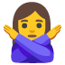 woman gesturing NO emoji on Google