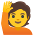Woman Raising Hand emoji on Google