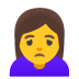 woman frowning emoji on Google