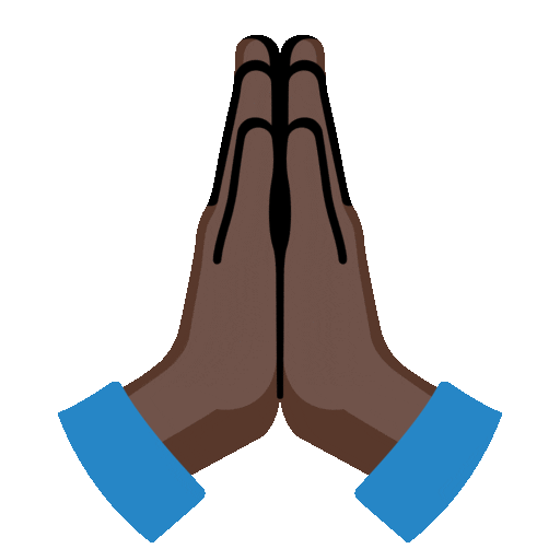 Folded Hands: Dark Skin Tone Noto Animated emoji