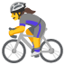woman biking emoji on Google