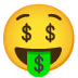 Money-Mouth Face emoji on Google