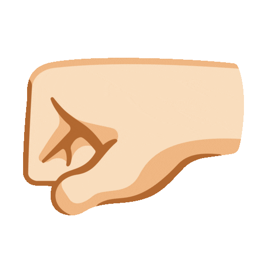 Faust nach links: Helle Hautfarbe Noto Animated emoji