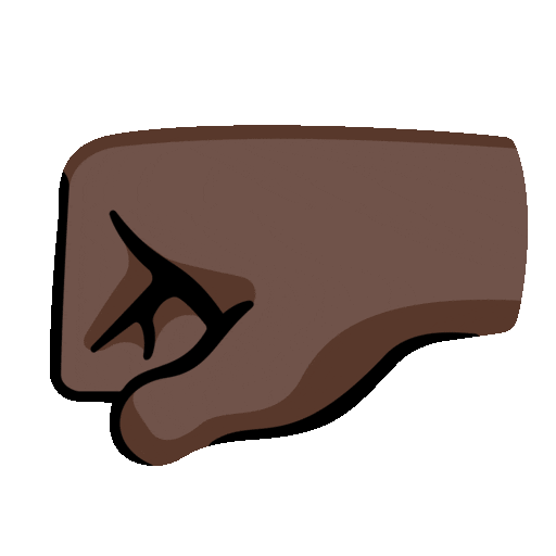 Faust nach links: Dunkle Hautfarbe Noto Animated emoji