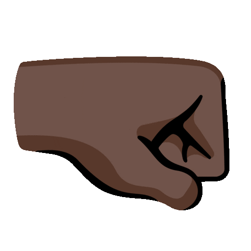 Faust nach rechts: Dunkle Hautfarbe Noto Animated emoji