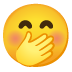 Face with Hand Over Mouth emoji on Google