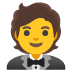 Person in Tuxedo emoji on Google
