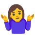 woman shrugging emoji on Google