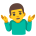 man shrugging emoji on Google