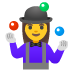 woman juggling emoji on Google