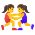 women wrestling emoji on Google