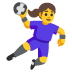 woman playing handball emoji on Google