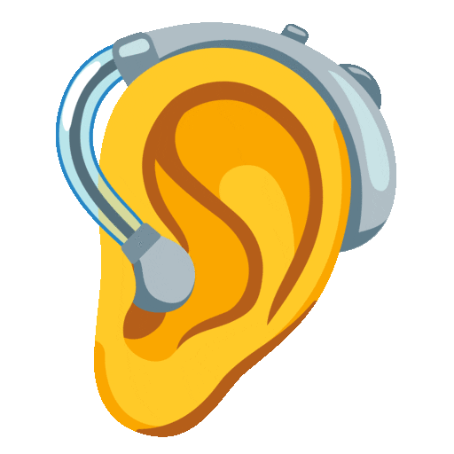 ear with hearing aid animated